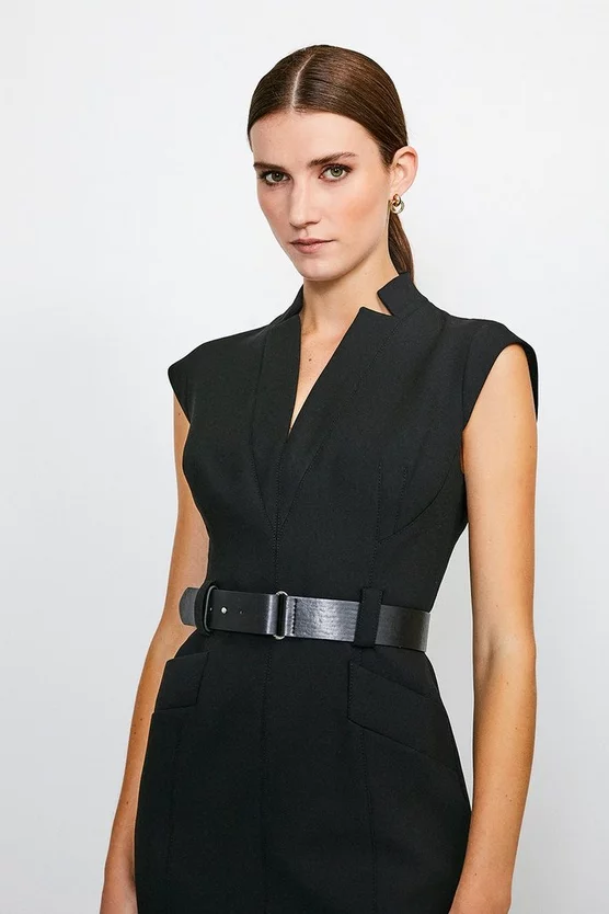 Hot Sale ✨ Karen Millen Forever Cap Sleeve Belted Midi 👗 Dress 😀 3 Hot Sale ✨ Karen Millen Forever Cap Sleeve Belted Midi 👗 Dress 😀 - Image 2