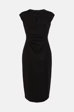 Brand new 🎉 Karen Millen Compact Stretch Envelope Neck Pencil Midi 👗 Dress 😀 -Occasionwear Popular Store akk95241 black xl 3