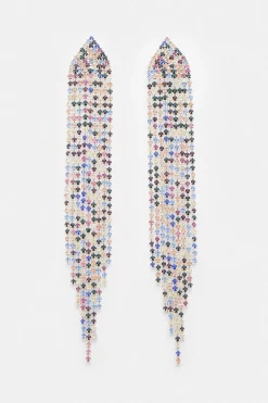 Flash Sale 🛒 Karen Millen Diamante Statement Earrings - silver ⌛ -Occasionwear Popular Store akk95848 silver xl 1