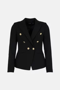 Top 10 ✨ Karen Millen Tailored Button Military Blazer 💯 -Occasionwear Popular Store akk98032 black xl 3