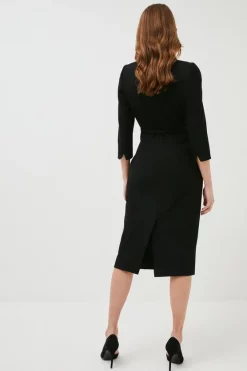 Promo 🌟 Karen Millen Forever Bar Belt Midi 👗 Dress 🔥 -Occasionwear Popular Store akk98380 black xl 2 1