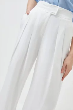 Discount ✔️ Karen Millen Linen Blend High Waist Wide Leg Trouser 👏 -Occasionwear Popular Store bkk00004 ivory xl 1