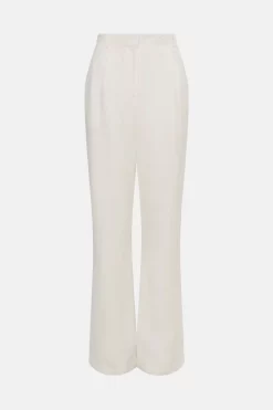 Discount ✔️ Karen Millen Linen Blend High Waist Wide Leg Trouser 👏 -Occasionwear Popular Store bkk00004 ivory xl 3