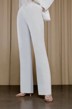 Discount ✔️ Karen Millen Linen Blend High Waist Wide Leg Trouser 👏 -Occasionwear Popular Store bkk00004 ivory xl 4