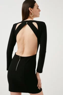 Flash Sale ✔️ Karen Millen Figure Form Stretch Woven Cut Out Mini - black ✨ -Occasionwear Popular Store bkk00022 black xl 4