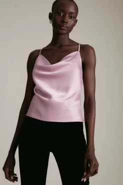 Best Pirce ⭐ Karen Millen Satin Cowl Neck Woven Cami ❤️