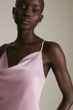 Best Pirce ⭐ Karen Millen Satin Cowl Neck Woven Cami ❤️ -Occasionwear Popular Store bkk00059 mauve xl 1