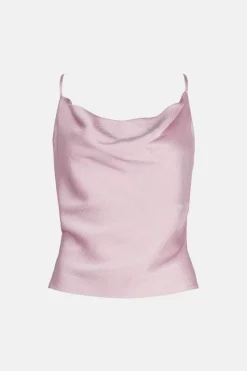 Best Pirce ⭐ Karen Millen Satin Cowl Neck Woven Cami ❤️ -Occasionwear Popular Store bkk00059 mauve xl 3