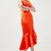 Best deal โ Karen Millen Italian Structured Satin Asymmetric Hem Midaxi ๐ Dress - red orange โค๏ธ 1 Best deal โ Karen Millen Italian Structured Satin Asymmetric Hem Midaxi ๐ Dress - red orange โค๏ธ -Occasionwear Popular Store bkk00114 red20orange xl
