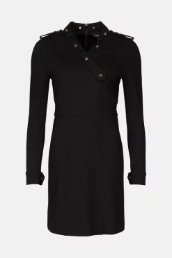Hot Sale 🌟 Karen Millen Ponte Wrap Front Tab Detail Jersey 👗 Dress 😍 -Occasionwear Popular Store bkk00140 black xl 3