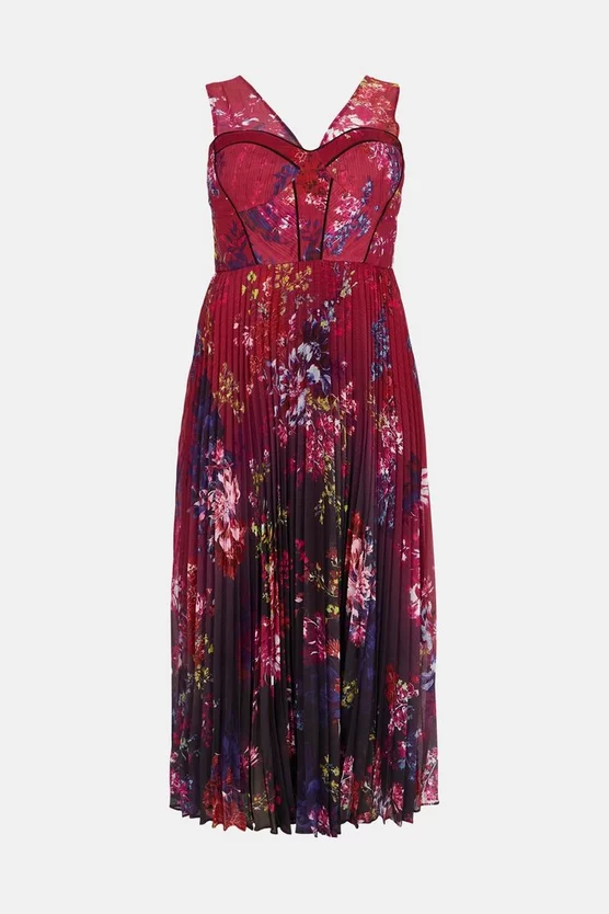 Brand new ๐ Karen Millen Plus Size Ombre Pleat Corset Detail Woven Maxi - burgundy โ 6 Brand new ๐ Karen Millen Plus Size Ombre Pleat Corset Detail Woven Maxi - burgundy โ - Image 4