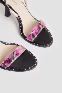 Budget 🌟 Karen Millen Studded Sole Leather Slingback - berry 🎁 -Occasionwear Popular Store bkk00216 berry xl 4