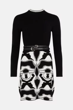 Cheapest ⌛ Karen Millen Texture Jacquard Knit Mini 👗 Dress - mono 😍 10 Cheapest ⌛ Karen Millen Texture Jacquard Knit Mini 👗 Dress - mono 😍 -Occasionwear Popular Store bkk00256 mono xl 3