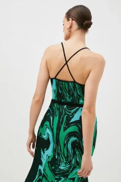 Coupon 🛒 Karen Millen Slinky Knit Marble Jacquard Knit Vest ❤️ -Occasionwear Popular Store bkk00350 green xl 2