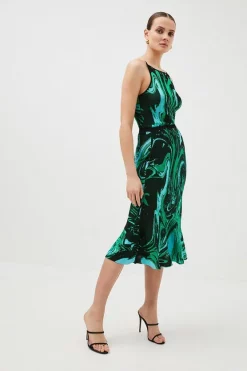 Coupon 🛒 Karen Millen Slinky Knit Marble Jacquard Knit Vest ❤️ -Occasionwear Popular Store bkk00350 green xl 4