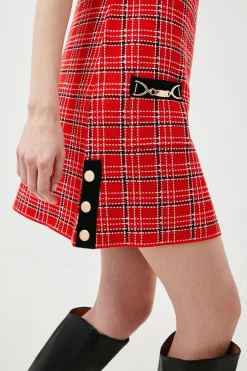 New โค๏ธ Karen Millen Textured Check Knit Mini ๐ Dress ๐ฅ 9 New โค๏ธ Karen Millen Textured Check Knit Mini ๐ Dress ๐ฅ -Occasionwear Popular Store bkk00355 red xl 1