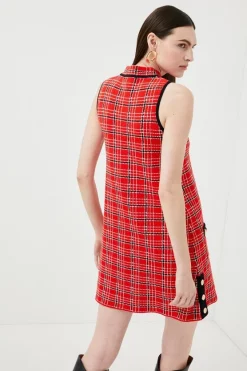 New โค๏ธ Karen Millen Textured Check Knit Mini ๐ Dress ๐ฅ 10 New โค๏ธ Karen Millen Textured Check Knit Mini ๐ Dress ๐ฅ -Occasionwear Popular Store bkk00355 red xl 2