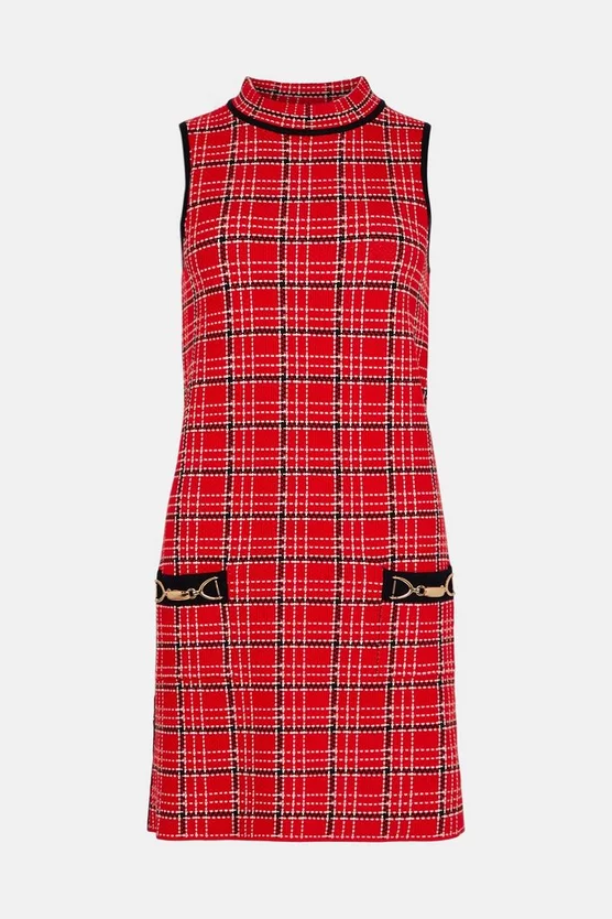 New โค๏ธ Karen Millen Textured Check Knit Mini ๐ Dress ๐ฅ 6 New โค๏ธ Karen Millen Textured Check Knit Mini ๐ Dress ๐ฅ - Image 4