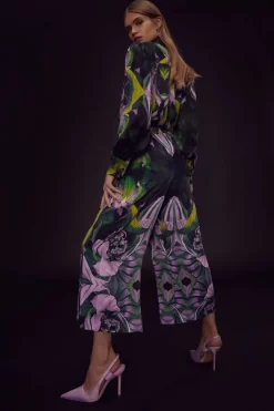 Best deal ⌛ Karen Millen Soon Wide Leg Cropped Palazzo - floral 🎁 -Occasionwear Popular Store bkk00455 floral xl 2