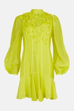 Coupon โจ Karen Millen Applique Beaded Balloon Sleeve Woven ๐ Dress - yellow โ 11 Coupon โจ Karen Millen Applique Beaded Balloon Sleeve Woven ๐ Dress - yellow โ -Occasionwear Popular Store bkk00468 yellow xl 3