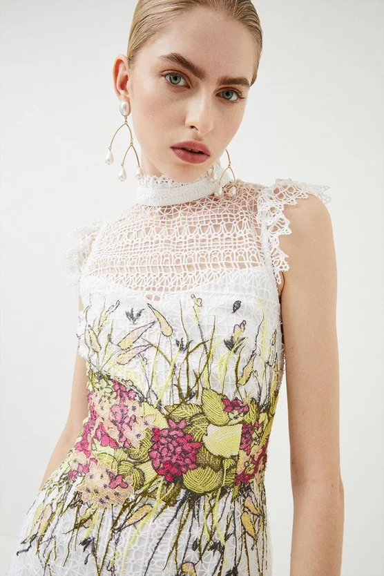Deals π Karen Millen Placed Floral Guipure Lace Mini π Dress - ivory π 3 Deals π Karen Millen Placed Floral Guipure Lace Mini π Dress - ivory π