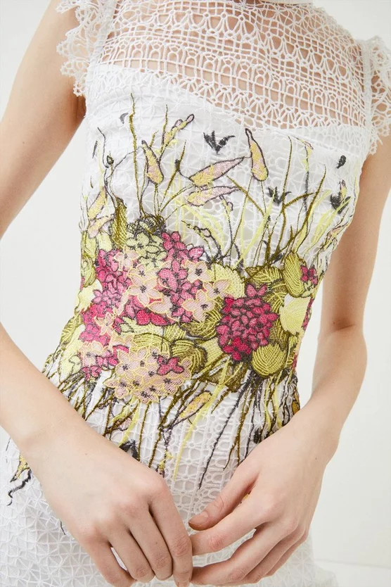 Deals π Karen Millen Placed Floral Guipure Lace Mini π Dress - ivory π 5 Deals π Karen Millen Placed Floral Guipure Lace Mini π Dress - ivory π - Image 3