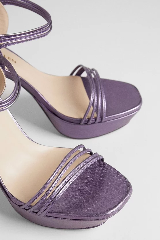 Wholesale ๐ Karen Millen Metallic Leather Strappy Platform ๐ฉด Sandals ๐ฅฐ 6 Wholesale ๐ Karen Millen Metallic Leather Strappy Platform ๐ฉด Sandals ๐ฅฐ - Image 4
