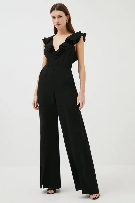 Deals โค๏ธ Karen Millen Soft Tailored Ruffle Detail Jumpsuit ๐ฅ 3 Deals โค๏ธ Karen Millen Soft Tailored Ruffle Detail Jumpsuit ๐ฅ
