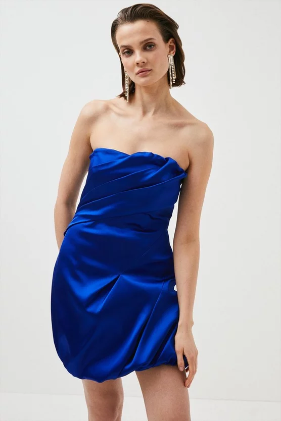 Coupon 🛒 Karen Millen Italian Structured Satin Bandeau Mini 👗 Dress 💯 3 Coupon 🛒 Karen Millen Italian Structured Satin Bandeau Mini 👗 Dress 💯