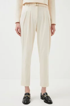 Deals 🌟 Karen Millen Clean Tailored Belted Slim Leg Trouser ✔️ -Occasionwear Popular Store bkk00572 cream xl 2