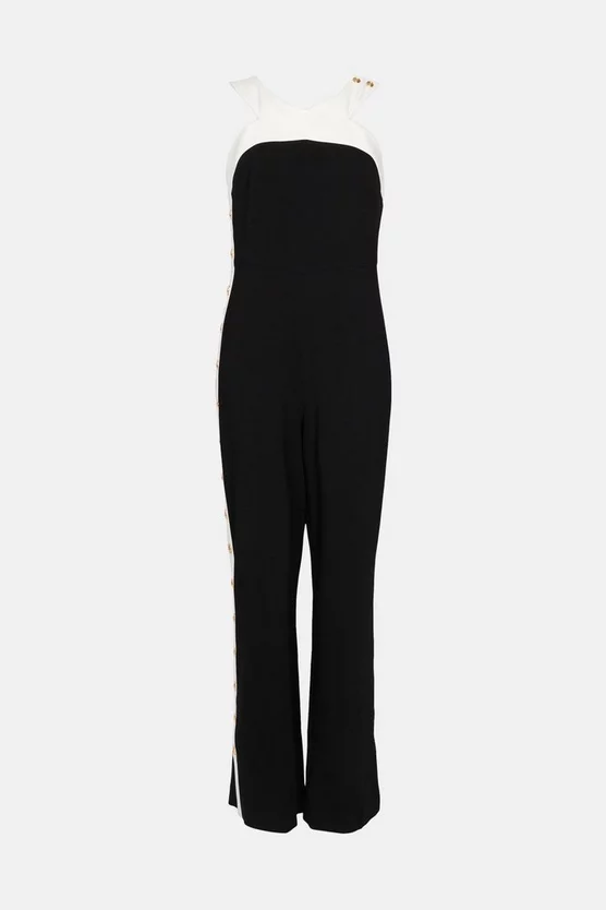Best Sale ๐ Karen Millen Compact Stretch Viscose Button Jumpsuit ๐ 6 Best Sale ๐ Karen Millen Compact Stretch Viscose Button Jumpsuit ๐ - Image 4