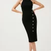 Cheapest 🎉 Karen Millen Compact Stretch Viscose Button Halter Midi 👗 Dress 💯 2 Cheapest 🎉 Karen Millen Compact Stretch Viscose Button Halter Midi 👗 Dress 💯 -Occasionwear Popular Store bkk00577 black xl