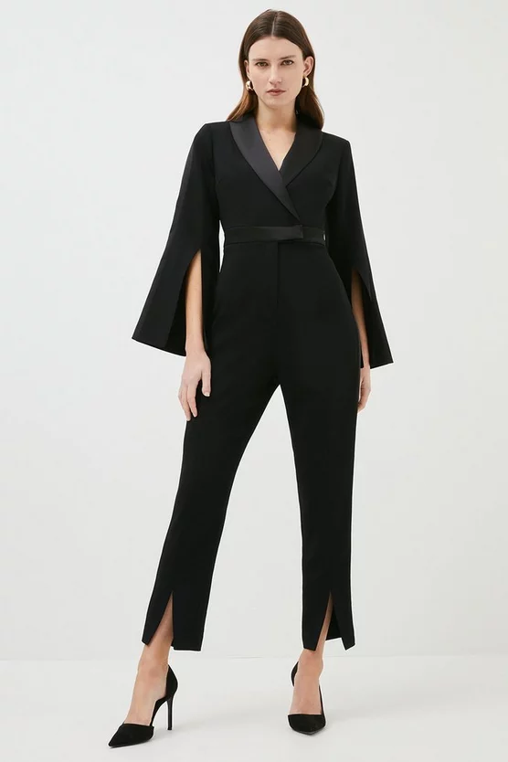 Buy 🤩 Karen Millen Compact Stretch Viscose Flare Sleeve Jumpsuit 👏 3 Buy 🤩 Karen Millen Compact Stretch Viscose Flare Sleeve Jumpsuit 👏