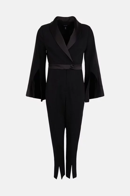 Buy 🤩 Karen Millen Compact Stretch Viscose Flare Sleeve Jumpsuit 👏 6 Buy 🤩 Karen Millen Compact Stretch Viscose Flare Sleeve Jumpsuit 👏 - Image 4