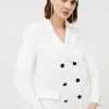 Promo ๐ฏ Karen Millen Compact Stretch Double Breasted Jacket - ivory ๐ฅฐ 1 Promo ๐ฏ Karen Millen Compact Stretch Double Breasted Jacket - ivory ๐ฅฐ -Occasionwear Popular Store bkk00678 ivory xl