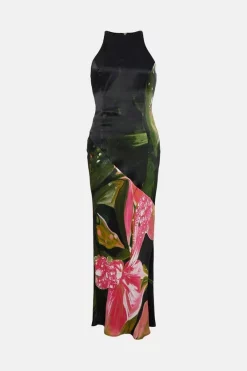 Cheap 😍 Karen Millen Shadow Strappy Back Woven Slip 👗 Dress - floral 🔔 -Occasionwear Popular Store bkk00720 floral xl 3