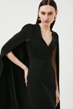 Discount 🥰 Karen Millen Compact Viscose Cape Sleeve Maxi 👗 Dress - black 👍 8 Discount 🥰 Karen Millen Compact Viscose Cape Sleeve Maxi 👗 Dress - black 👍 -Occasionwear Popular Store bkk00761 black xl 1