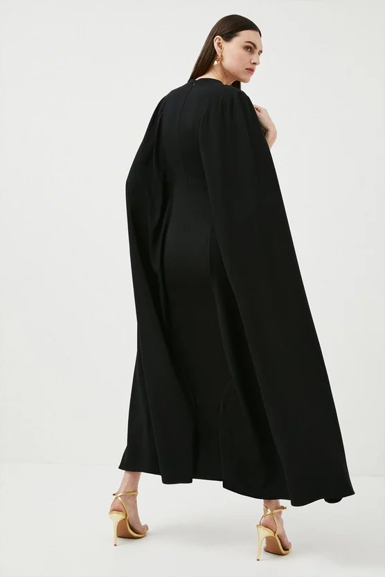 Discount 🥰 Karen Millen Compact Viscose Cape Sleeve Maxi 👗 Dress - black 👍 5 Discount 🥰 Karen Millen Compact Viscose Cape Sleeve Maxi 👗 Dress - black 👍 - Image 3