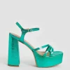 Top 10 ✔️ Karen Millen Metallic Strappy Platform 👍 -Occasionwear Popular Store bkk00786 green xl