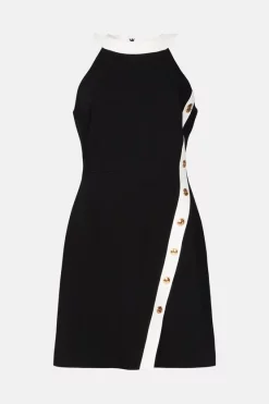 Best deal ๐ฅ Karen Millen Compact Stretch Viscose Button A Line Mini ๐ Dress ๐ 10 Best deal ๐ฅ Karen Millen Compact Stretch Viscose Button A Line Mini ๐ Dress ๐ -Occasionwear Popular Store bkk00833 mono xl 3