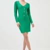 Flash Sale โค๏ธ Karen Millen Petite Bandage Knit Trimmed Wrap Front ๐ Dress - green ๐ 1 Flash Sale โค๏ธ Karen Millen Petite Bandage Knit Trimmed Wrap Front ๐ Dress - green ๐ -Occasionwear Popular Store bkk00846 green xl