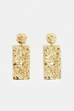 Best Pirce ❤️ Karen Millen Gold Plated Rectangular Statement Earrings ✨ 8 Best Pirce ❤️ Karen Millen Gold Plated Rectangular Statement Earrings ✨ -Occasionwear Popular Store bkk00856 gold xl 1