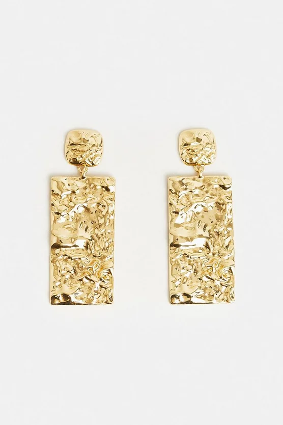 Best Pirce ❤️ Karen Millen Gold Plated Rectangular Statement Earrings ✨ 4 Best Pirce ❤️ Karen Millen Gold Plated Rectangular Statement Earrings ✨ - Image 2