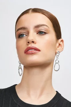 Best deal 🛒 Karen Millen Silver Plated Twisted Drop Earrings 👍