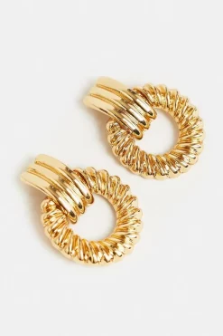 Hot Sale 🎉 Karen Millen Gold Plated Twisted Earrings 🛒 -Occasionwear Popular Store bkk00869 gold xl 2