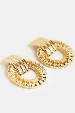 Hot Sale 🎉 Karen Millen Gold Plated Twisted Earrings 🛒 -Occasionwear Popular Store bkk00869 gold xl 3