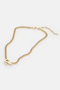 Budget ✨ Karen Millen Gold Plated T Bar Necklace ⌛ -Occasionwear Popular Store bkk00873 gold xl 2