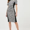 Promo ๐ Karen Millen Jacquard Leopard Ponte Panelled Midi ๐ Dress - black ๐ 1 Promo ๐ Karen Millen Jacquard Leopard Ponte Panelled Midi ๐ Dress - black ๐ -Occasionwear Popular Store bkk00892 black xl