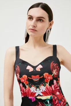 Promo 😍 Karen Millen Italian Printed Satin Floral Mirror Midi 👗 Dress 🛒 9 Promo 😍 Karen Millen Italian Printed Satin Floral Mirror Midi 👗 Dress 🛒 -Occasionwear Popular Store bkk00940 floral xl 1