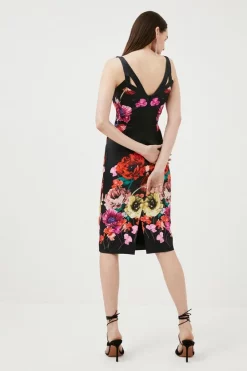Promo 😍 Karen Millen Italian Printed Satin Floral Mirror Midi 👗 Dress 🛒 10 Promo 😍 Karen Millen Italian Printed Satin Floral Mirror Midi 👗 Dress 🛒 -Occasionwear Popular Store bkk00940 floral xl 2